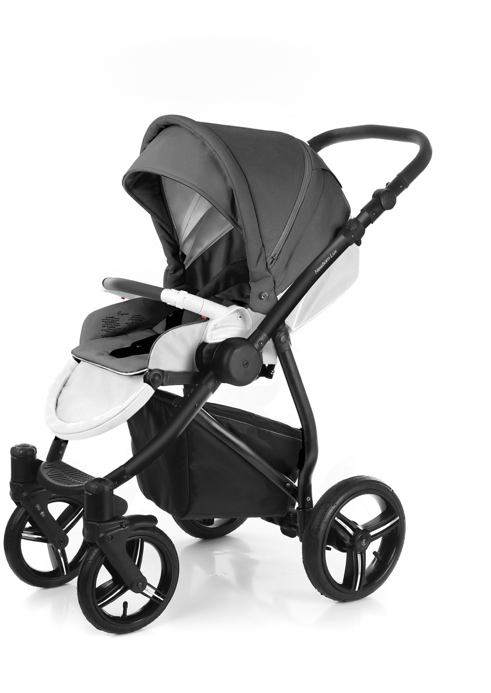 Прогулочная коляска Esspero Grand Newborn Lux (шасси Black) Grafite leatherette