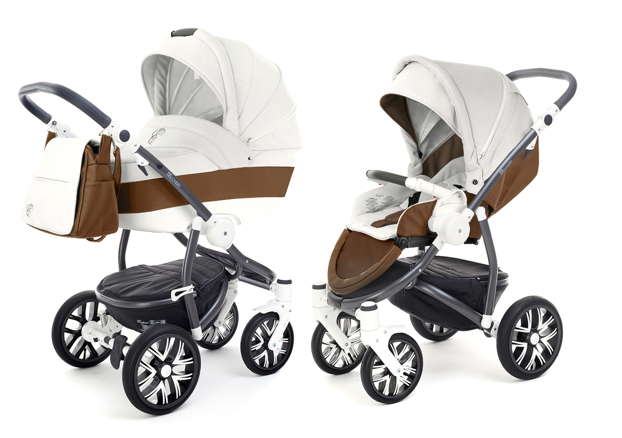Коляска 2 в 1 Esspero Grand Discovery (шасси Graphite White) Canella leatherette