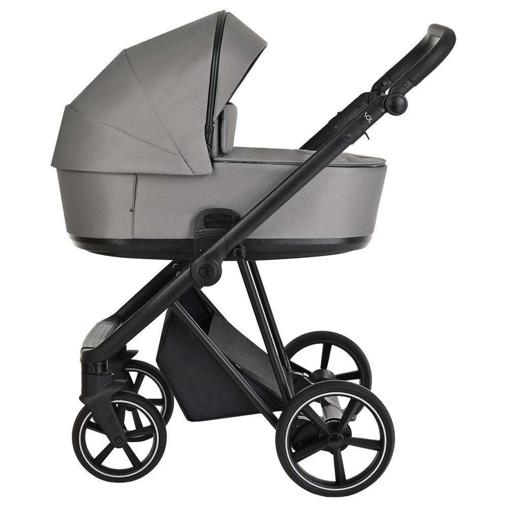 Коляска 2 в 1 Roan Sol Cloud Grey/Black/руч.Черный