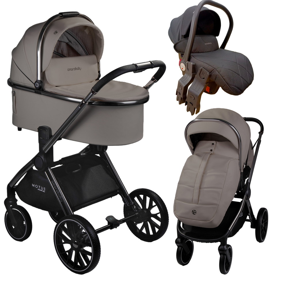 Коляска 3 в 1 Amarobaby Motus Premium Ecco мокко