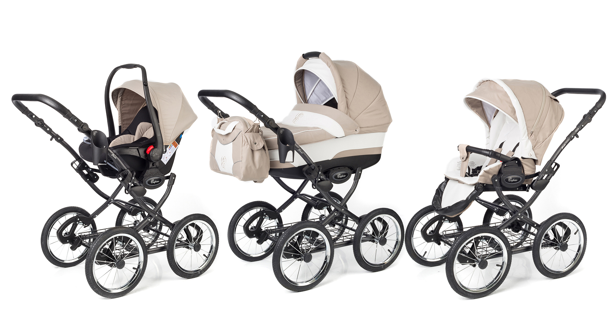 Коляска 3 в 1 Esspero Classic (шасси Graphite) Khakki Lux