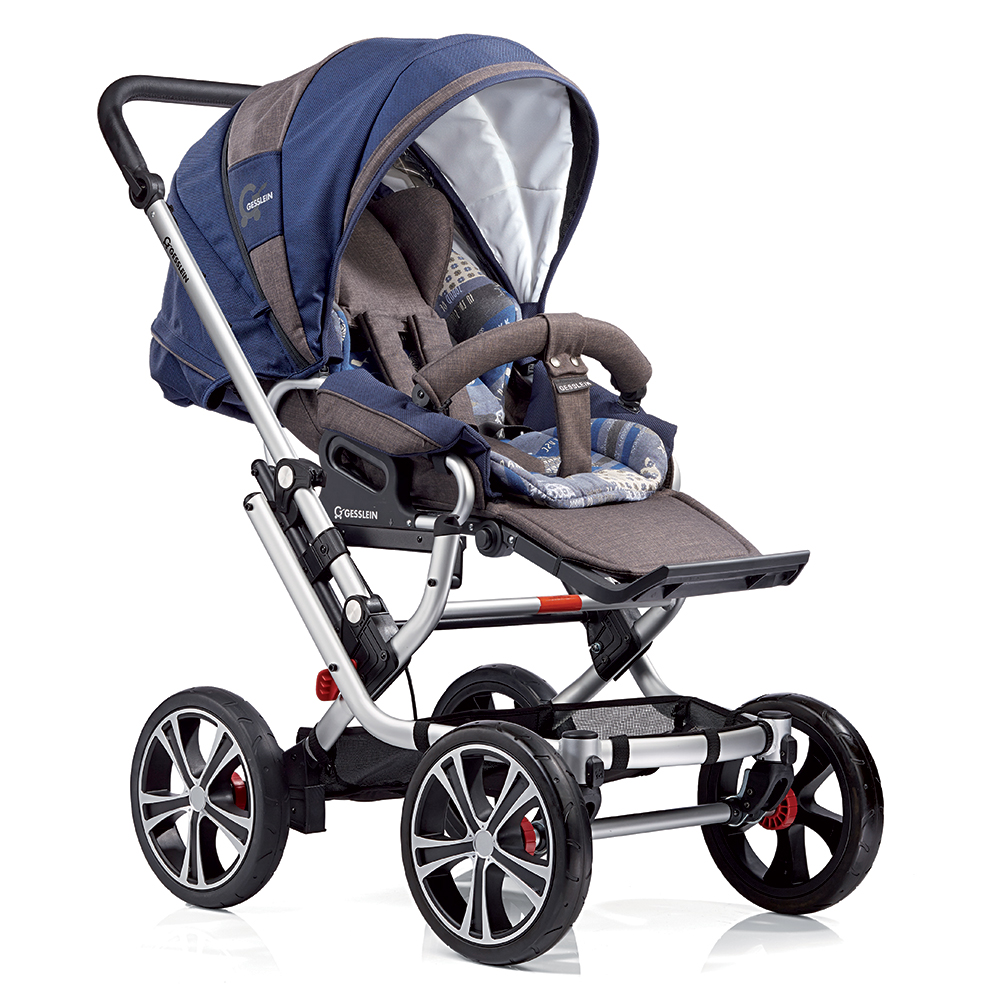 Прогулочная коляска GESSLEIN F10 Air+ Синий/Коричневый