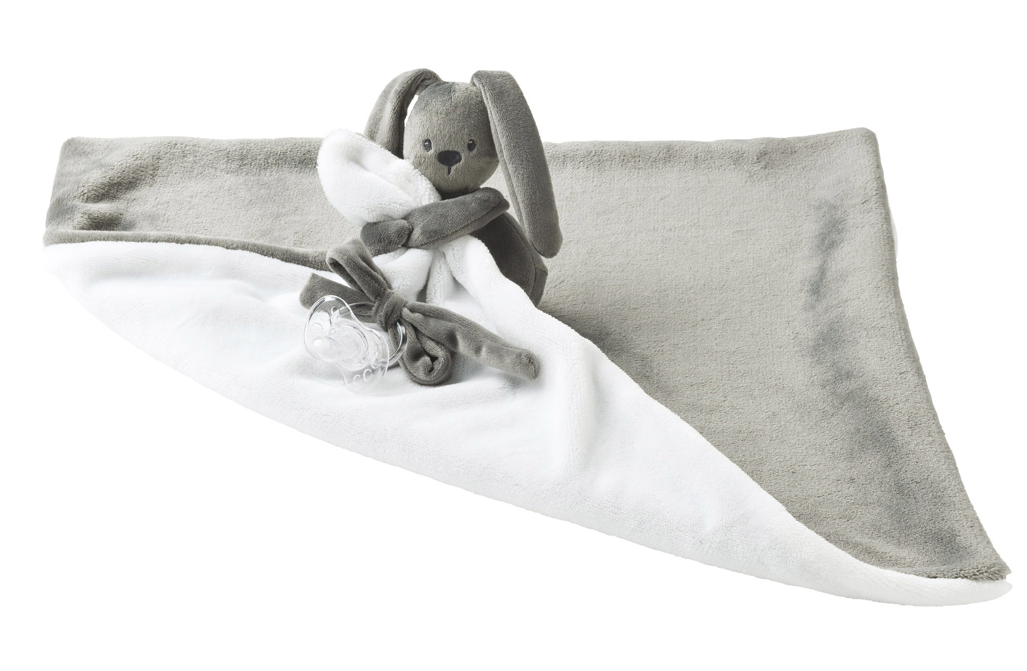 Мягкая игрушка большая Nattou Doudou Lapidou Кролик 878661 Anthracite/White