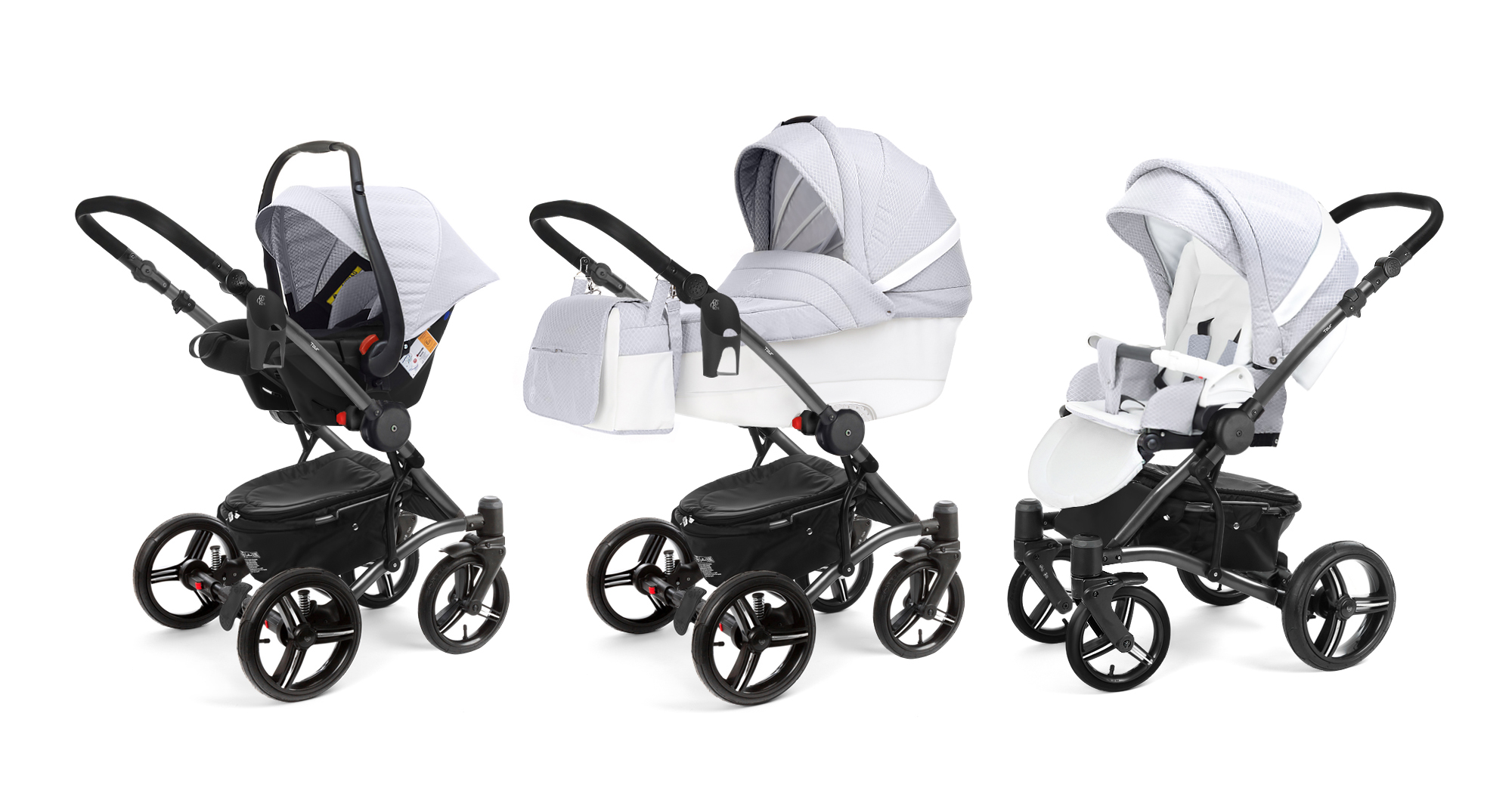 Коляска 3 в 1 Esspero Grand Tour (шасси Graphite) Grey Diamond