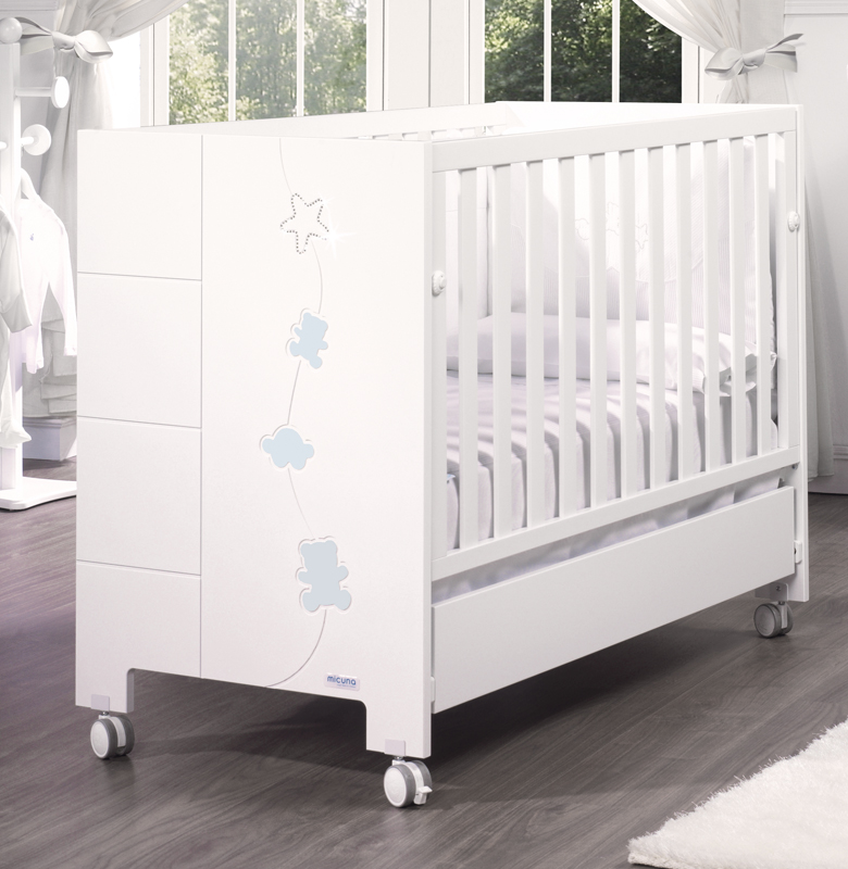 Детская кроватка Micuna Juliette Luxe Relax со Swarovski 120х60 White/Blue