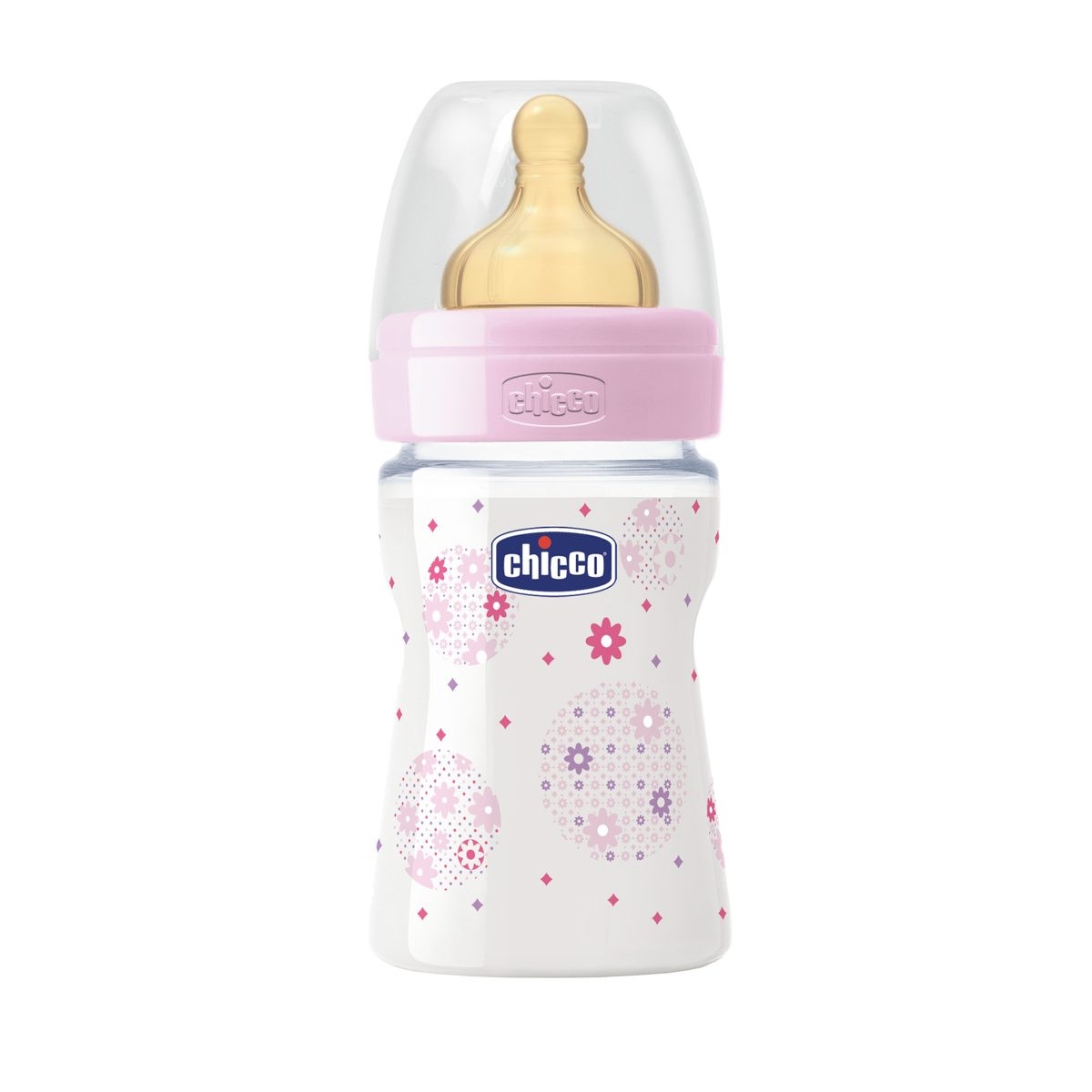 Бутылочка Chicco Well-Being Girl 0 мес.+, лат. соска, норм. поток, РР, 150 мл 310205002