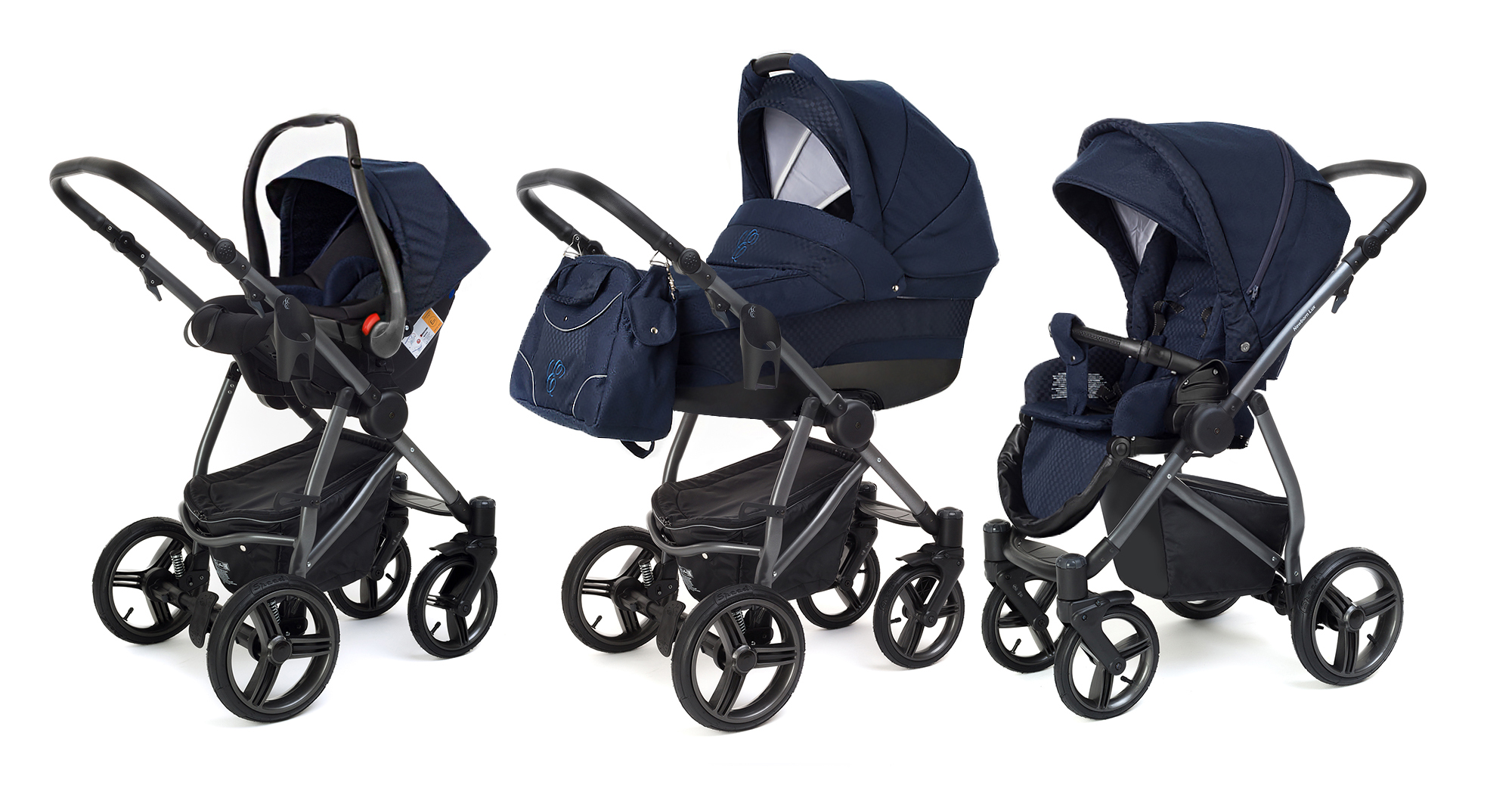 Коляска 3 в 1 Esspero Newborn Lux (шасси Graphite) Mar Carbon