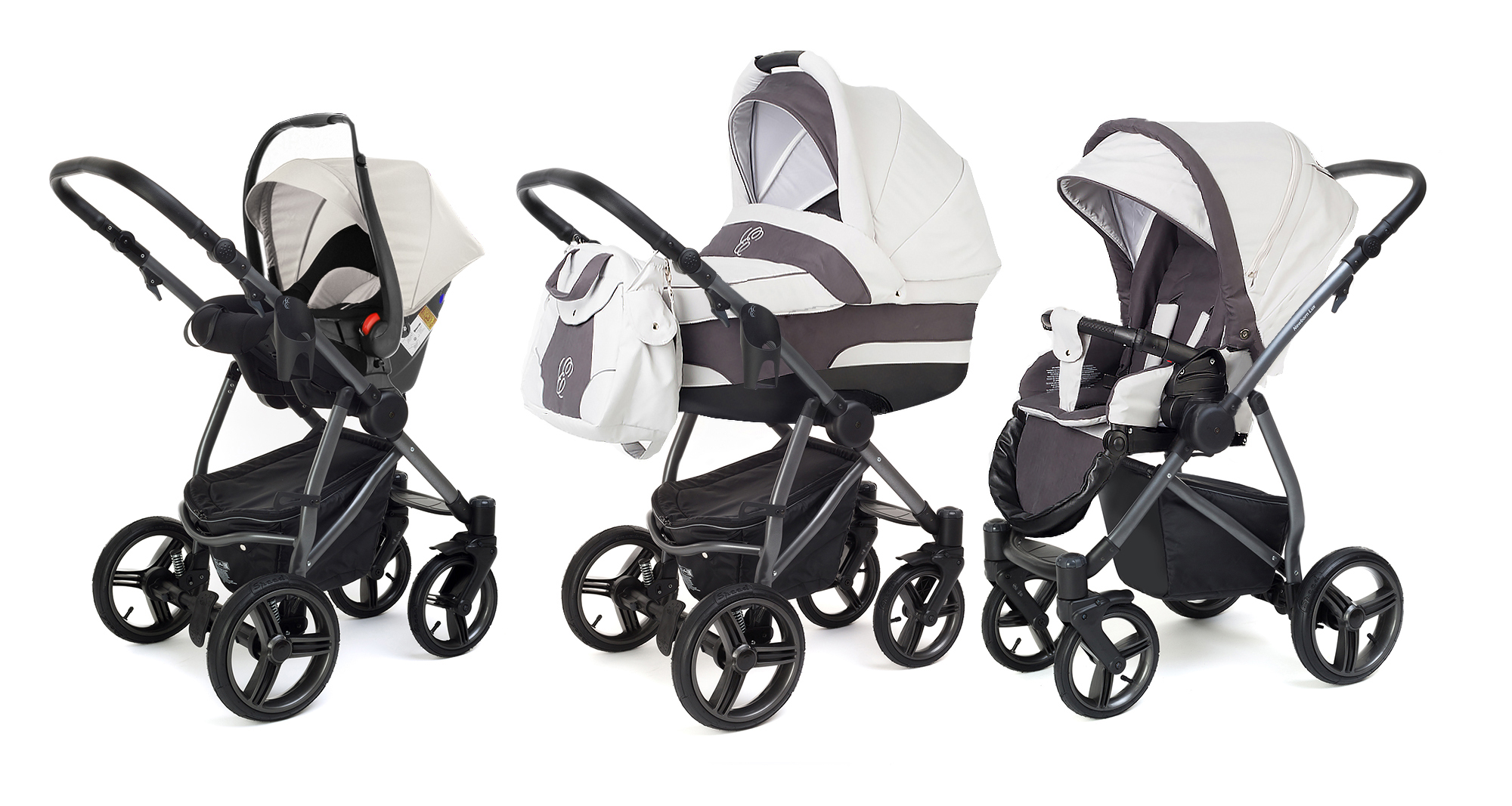 Коляска 3 в 1 Esspero Newborn Lux (шасси Graphite) Grey