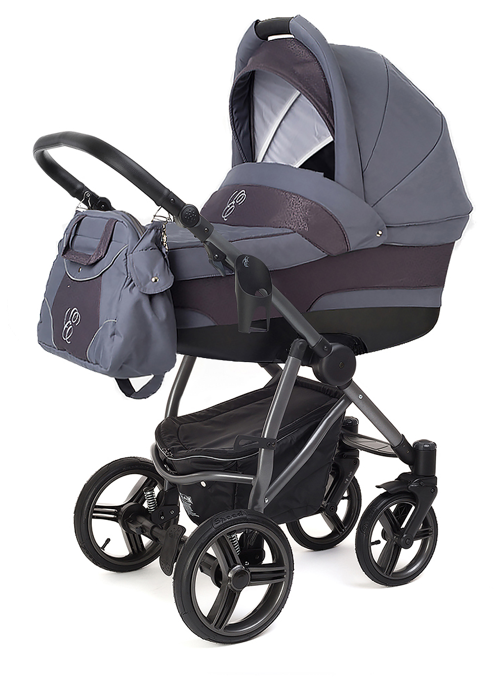 Коляска для новорожденных Esspero Newborn Lux (шасси Graphite) Dark Grey
