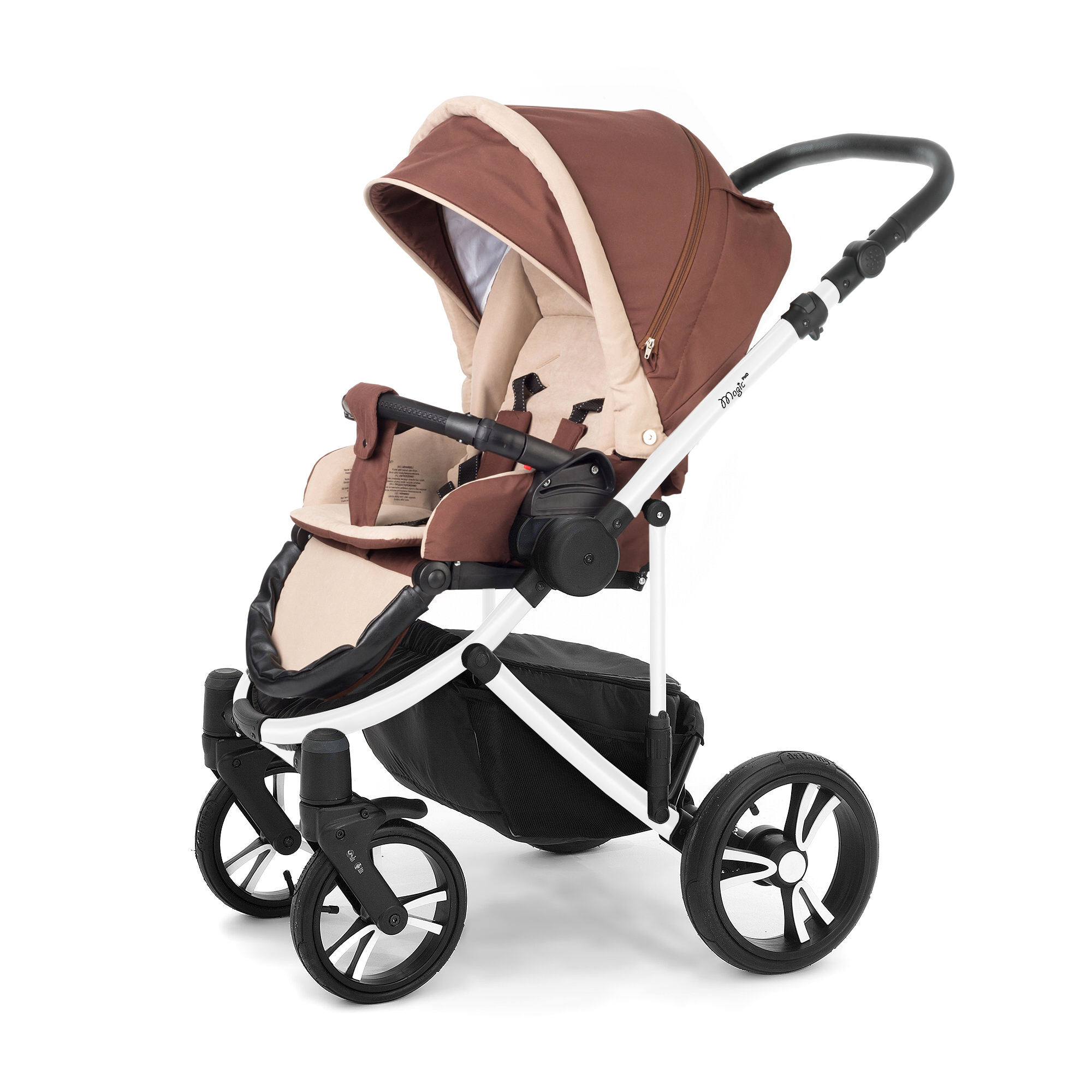 Прогулочная коляска Esspero Magic Pro (шасси White) Brown Beige