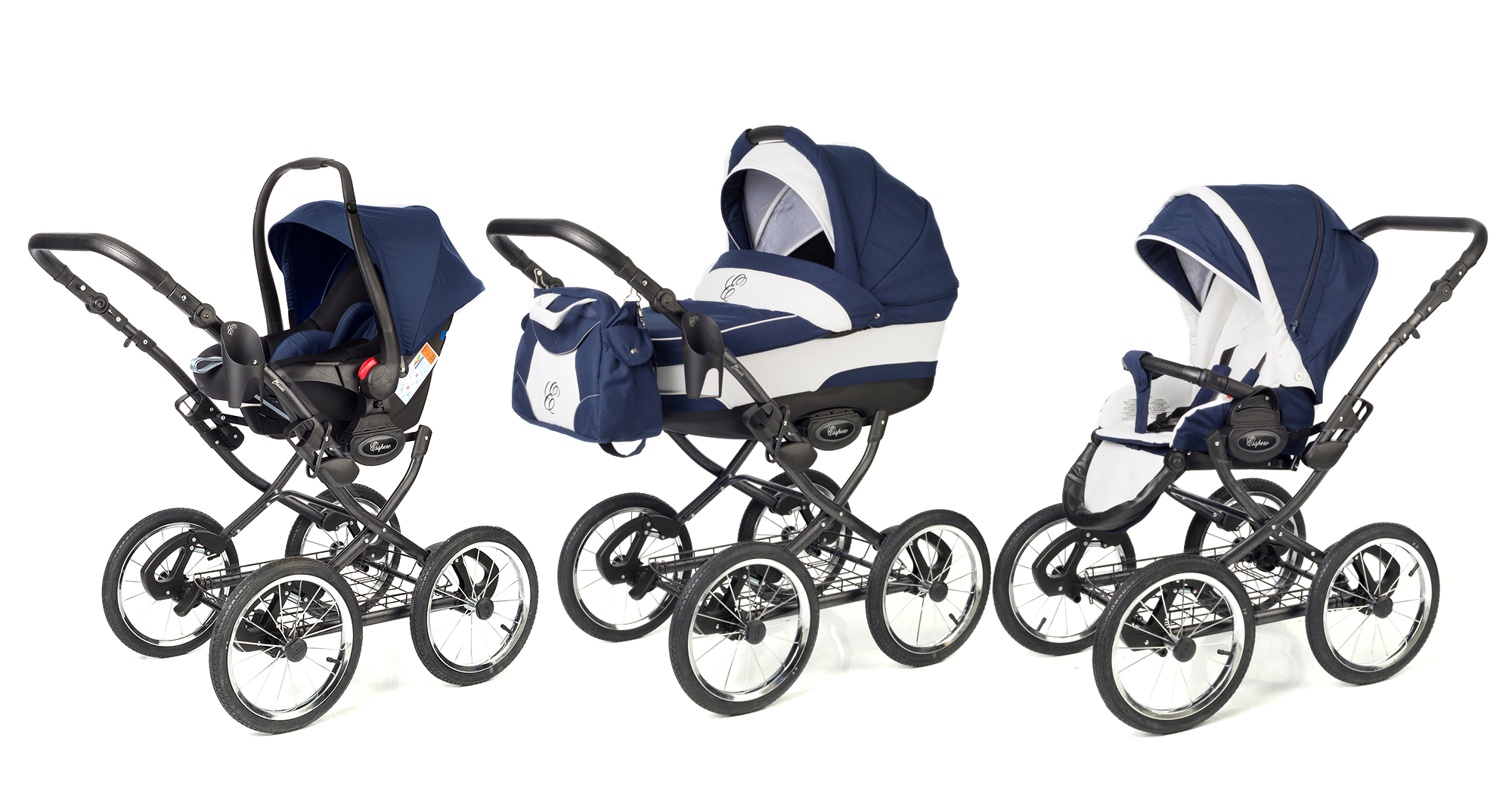 Коляска 3 в 1 Esspero Classic (шасси Graphite) Navy Lux