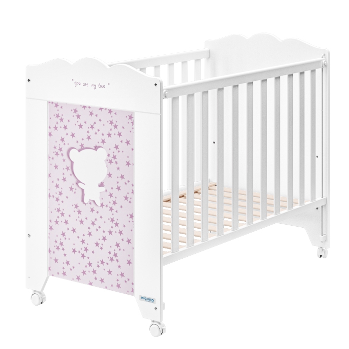 Детская кроватка Micuna Vintage 120х60 white/pink