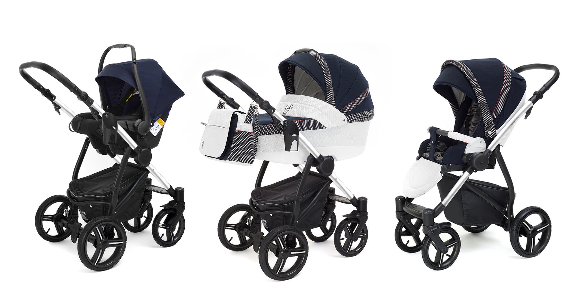 Коляска 3 в 1 Esspero Grand Newborn Lux (шасси Chrome) Royal Deep Ocean