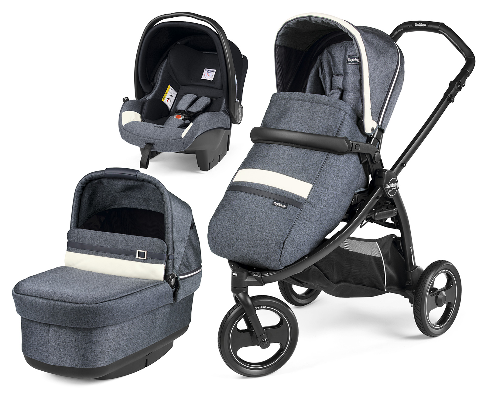 Коляска 3 в 1 Peg Perego Book Scout Pop Up Modular System Luxe Mirage