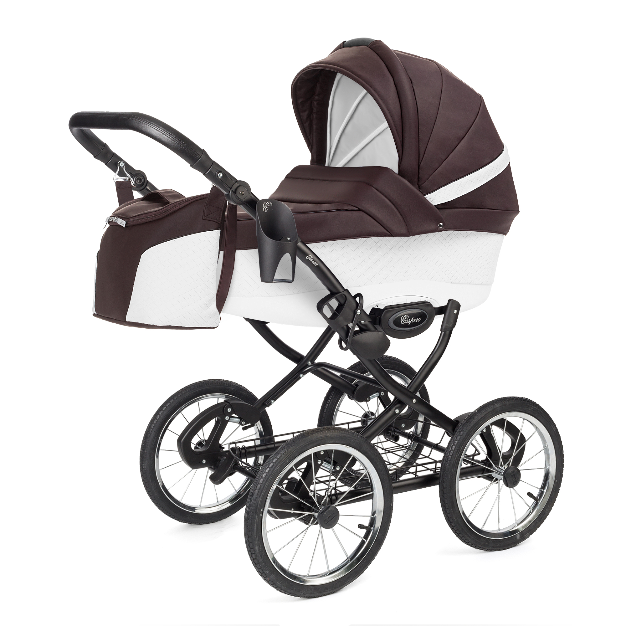 Коляска для новорожденных Esspero Grand Classic (шасси Black) Nappa Brown