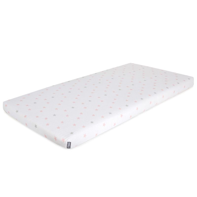 Простынь на резинке Ceba Baby 120х60 см Medium Stars&Pink