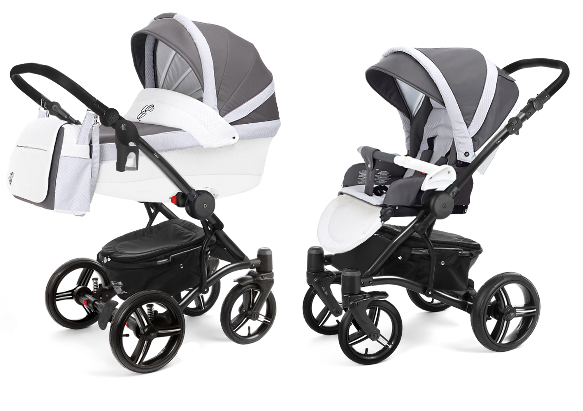 Коляска 2 в 1 Esspero Tour Leatherette (шасси Black) Royal Light Grey