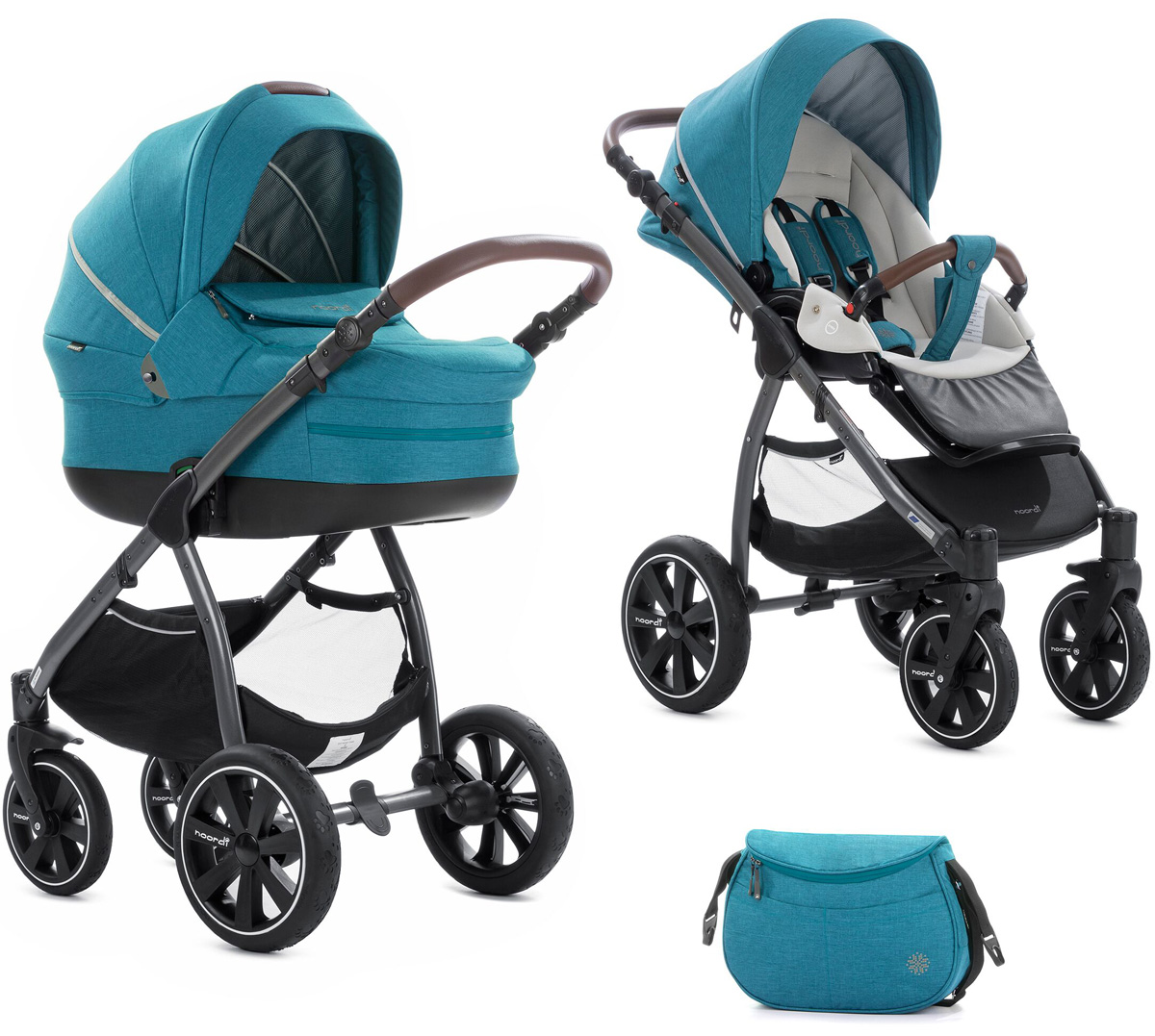 Коляска 2 в 1 Noordi Fjordi Sport Sea Blue Melange 892/W