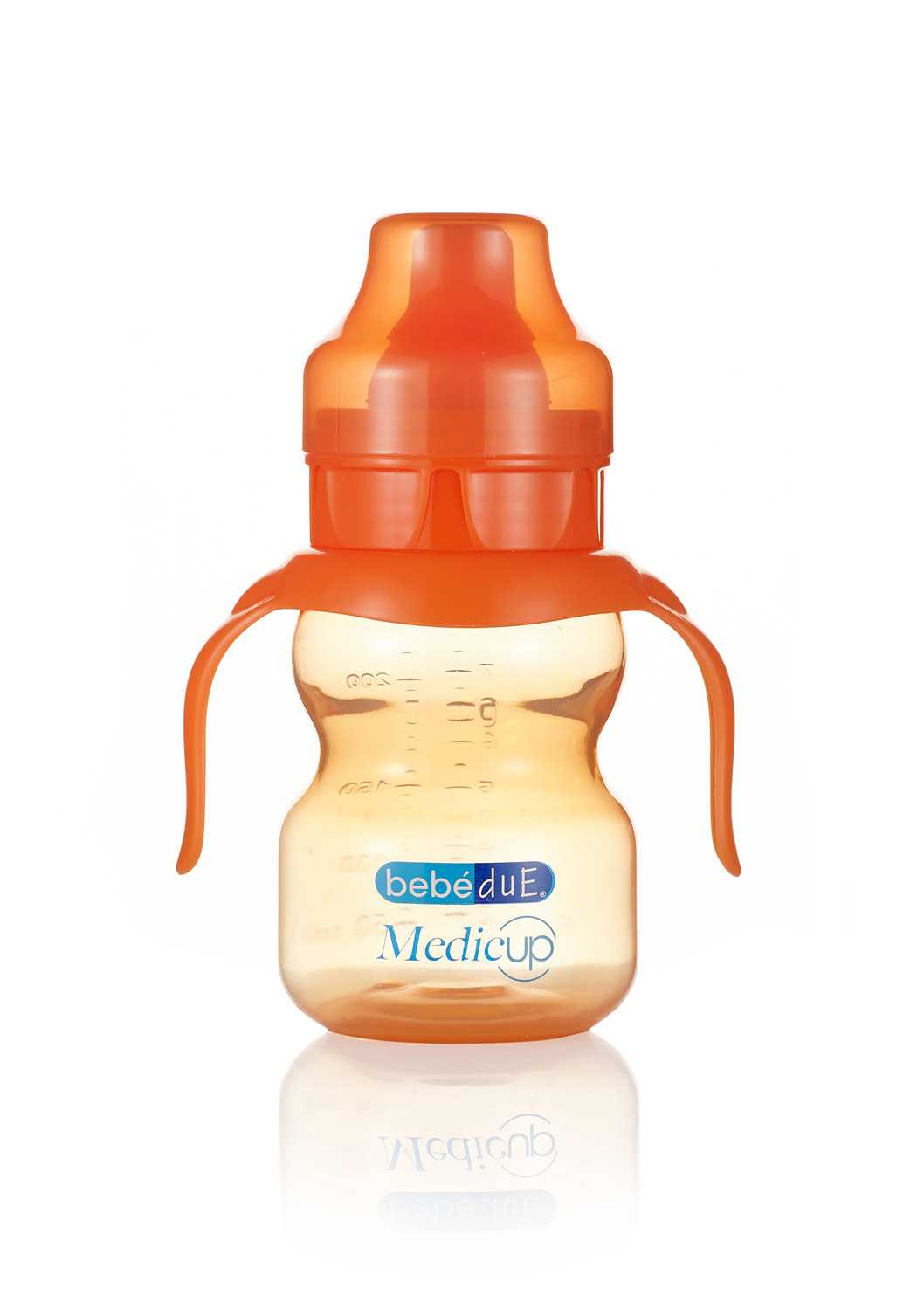 Чашка непроливайка Bebe Due Medic 220 мл. 0+ мес. Оранжевый