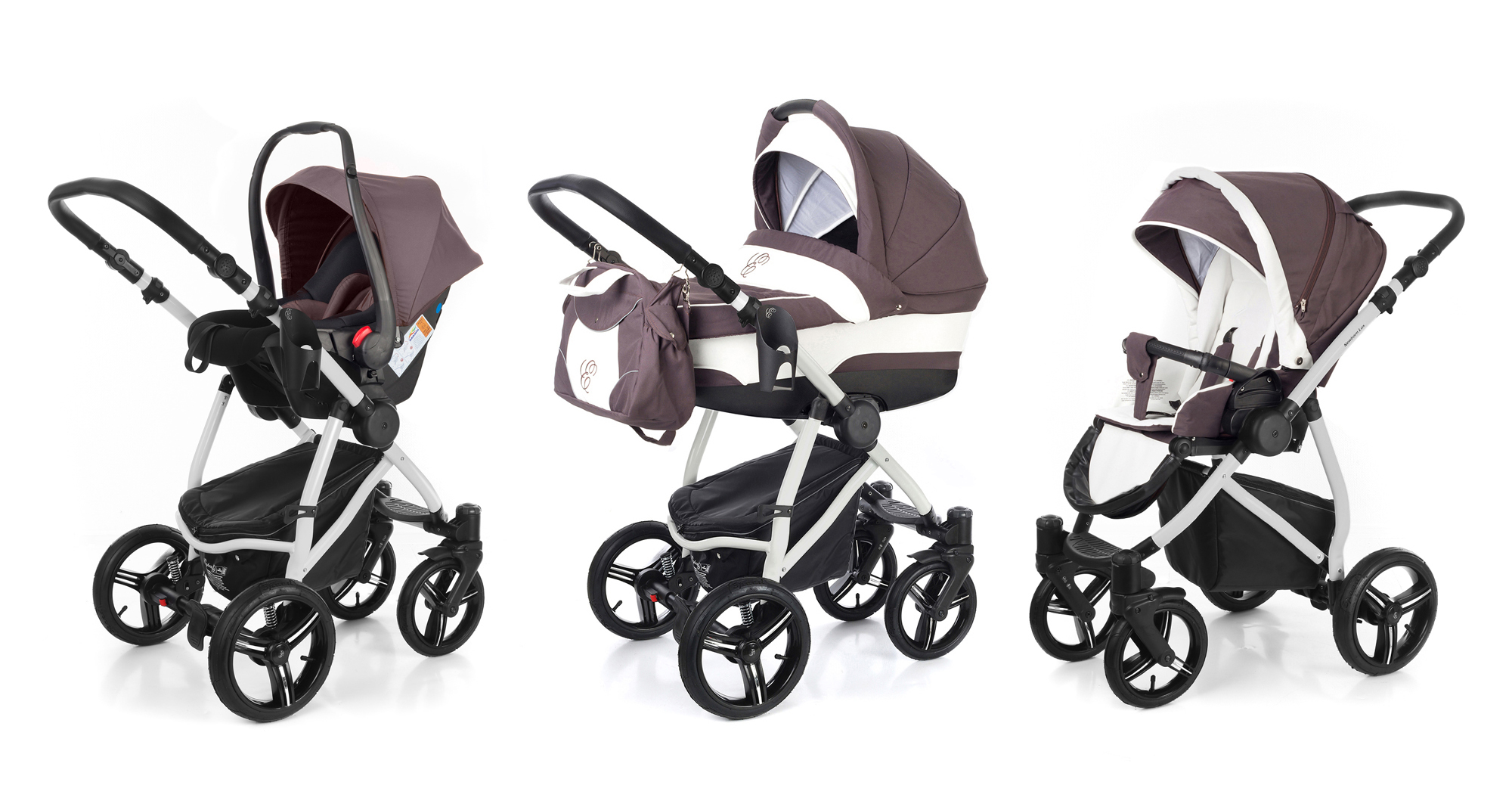 Коляска 3 в 1 Esspero Newborn Lux (шасси Grey) Brown Lux