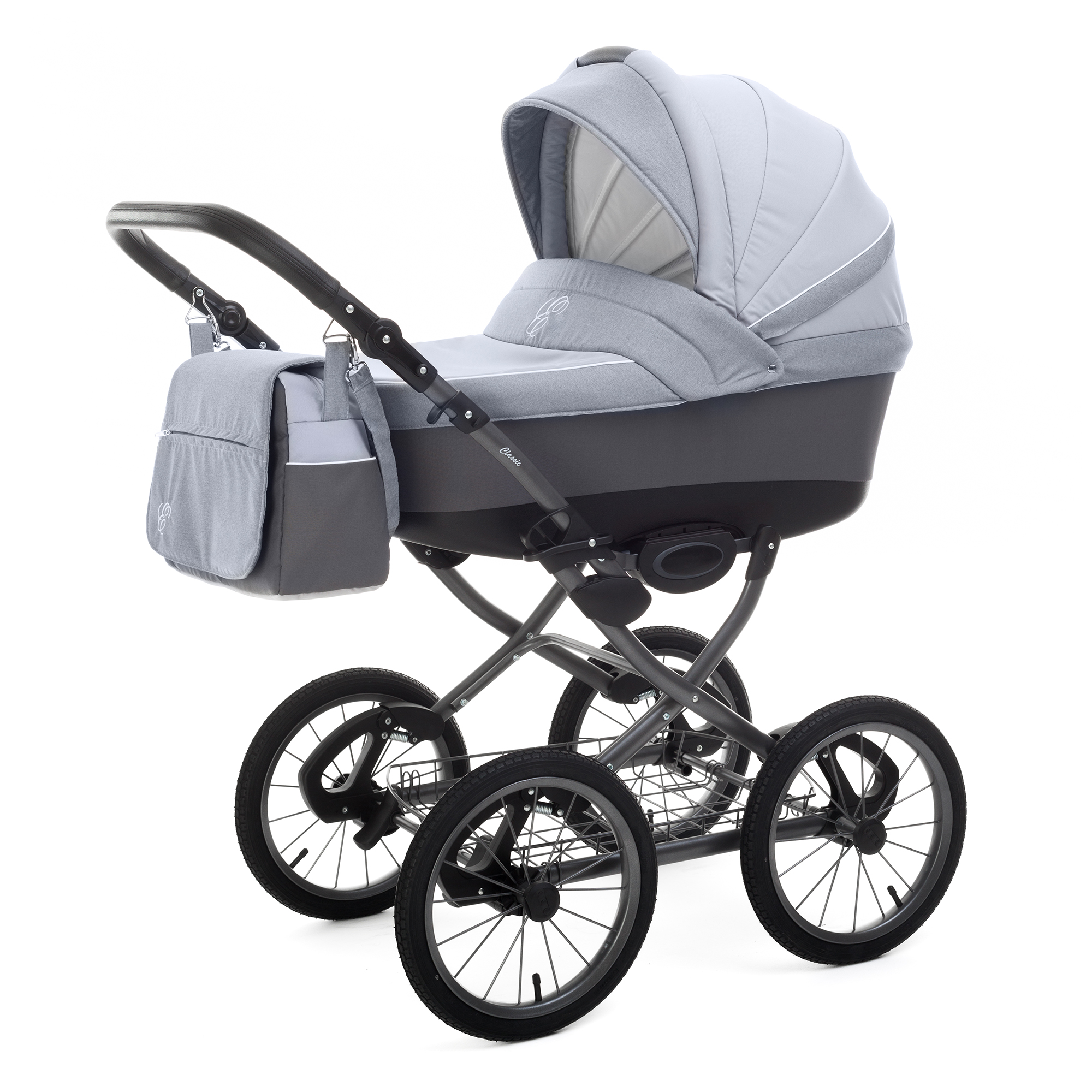Коляска для новорожденных Esspero Grand Classic (шасси Graphite) Grey Stone