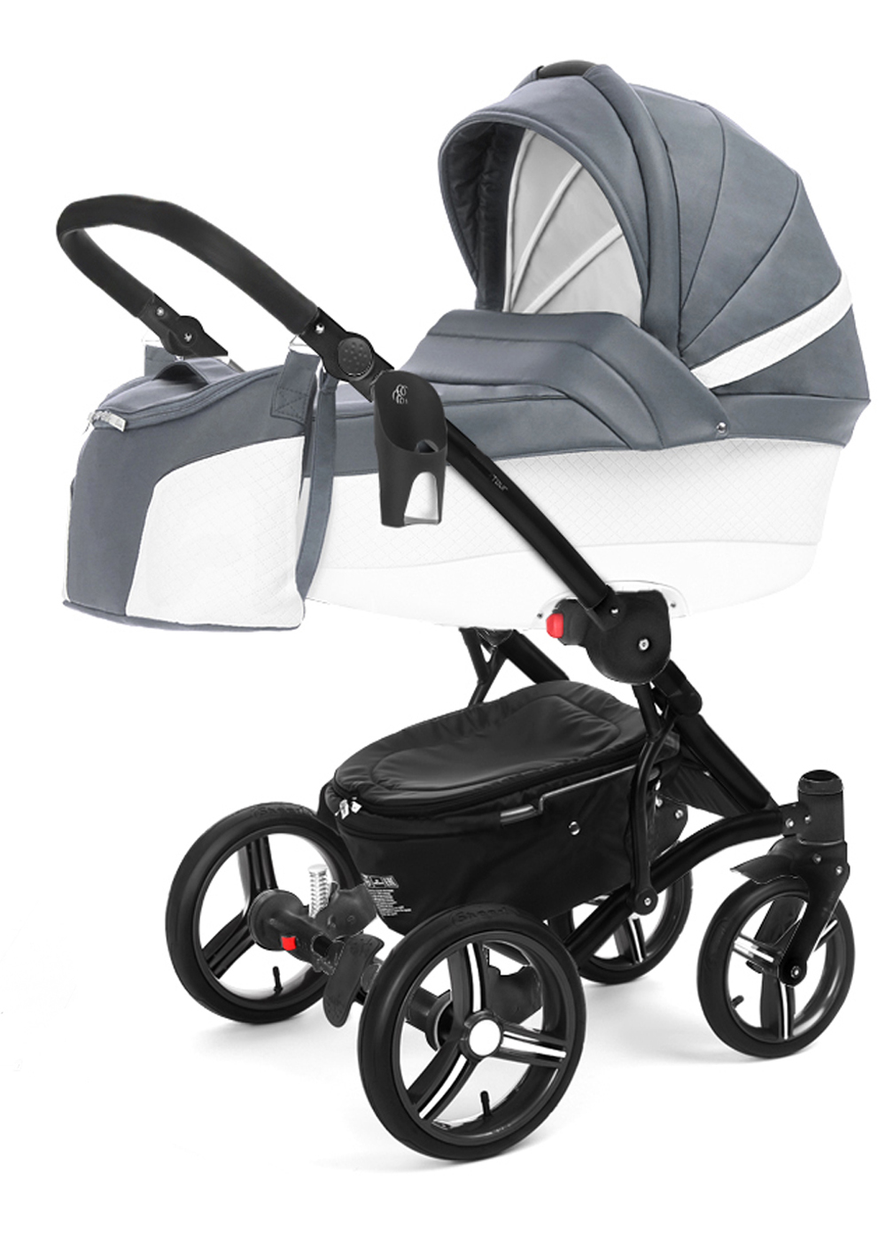 Коляска для новорожденных Esspero Tour Leatherette (шасси Black) Nappa Blue Grey