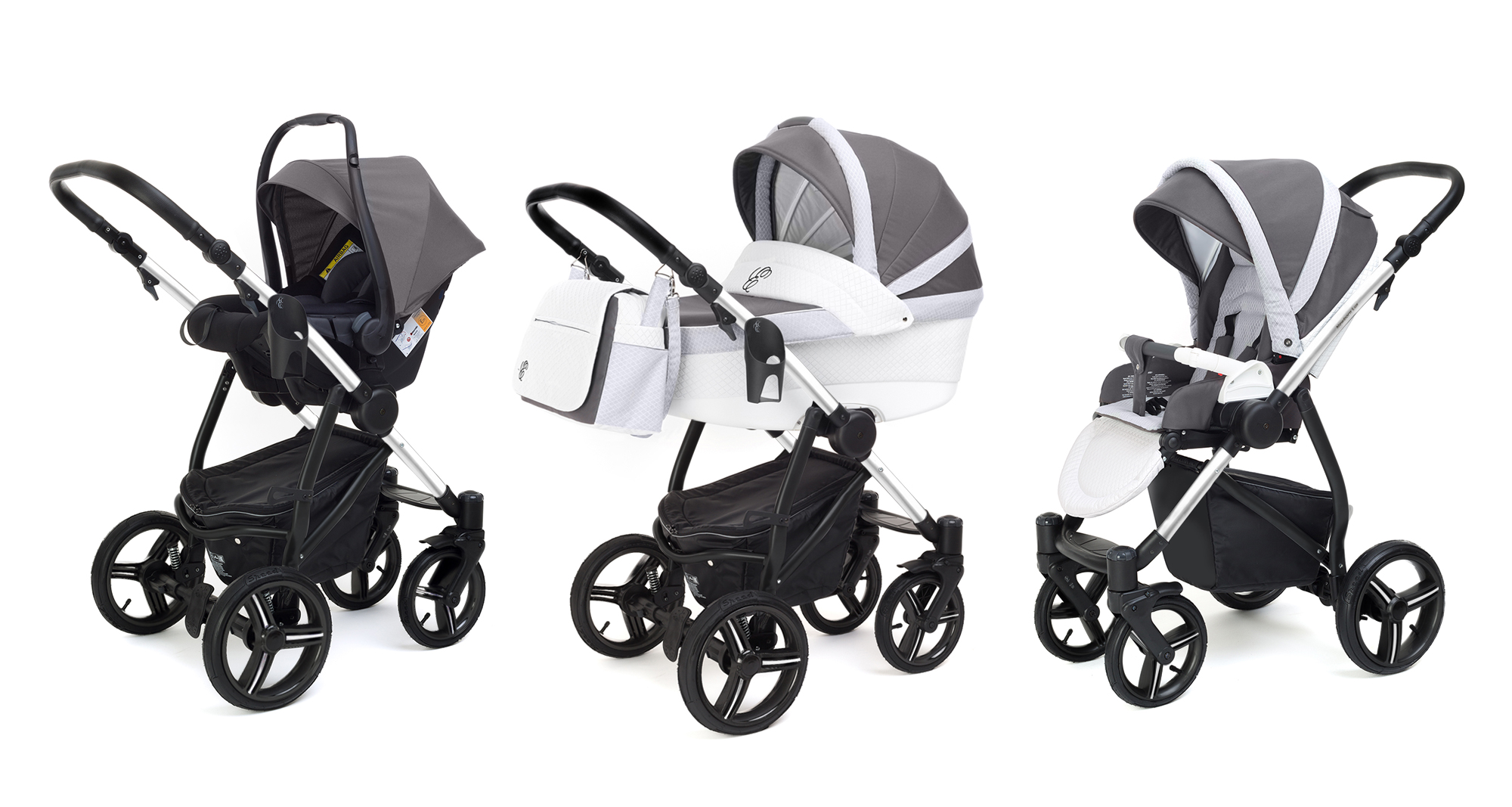 Коляска 3 в 1 Esspero Grand Newborn Lux (шасси Chrome) Royal Light Grey