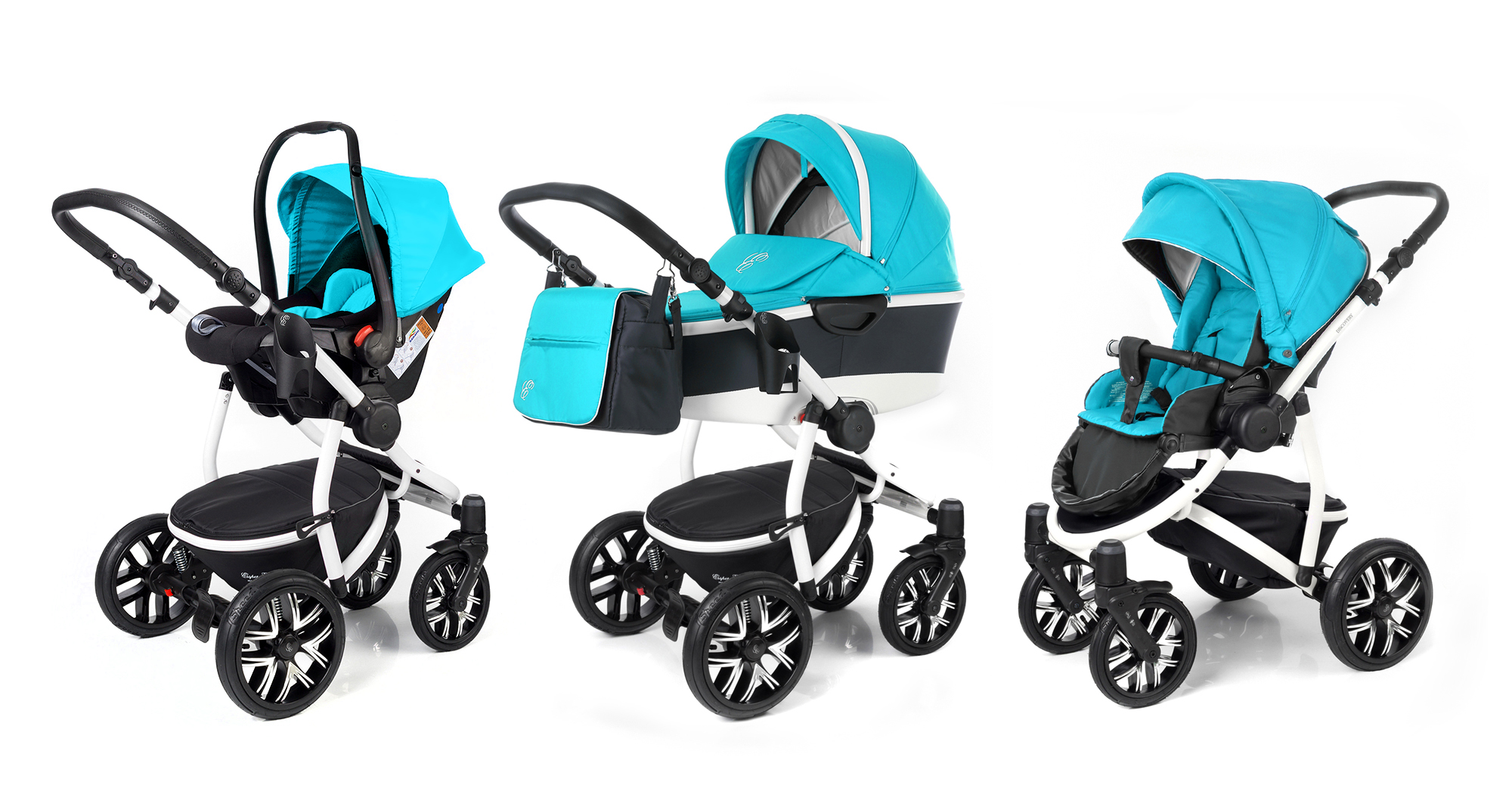 Коляска 3 в 1 Esspero Discovery Alu (шасси White) Aqua