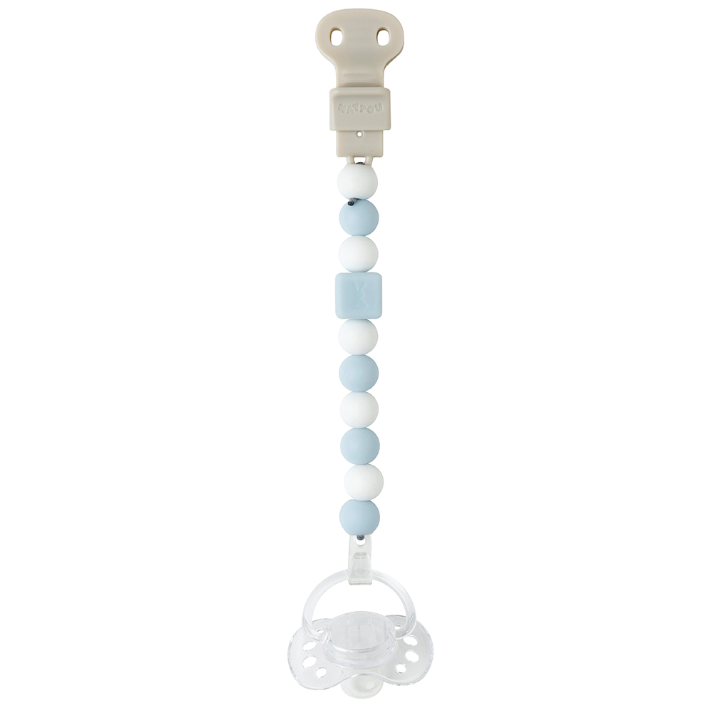 Держатель для соски Nattou Pacifinder Lapidou light blue-white 879330