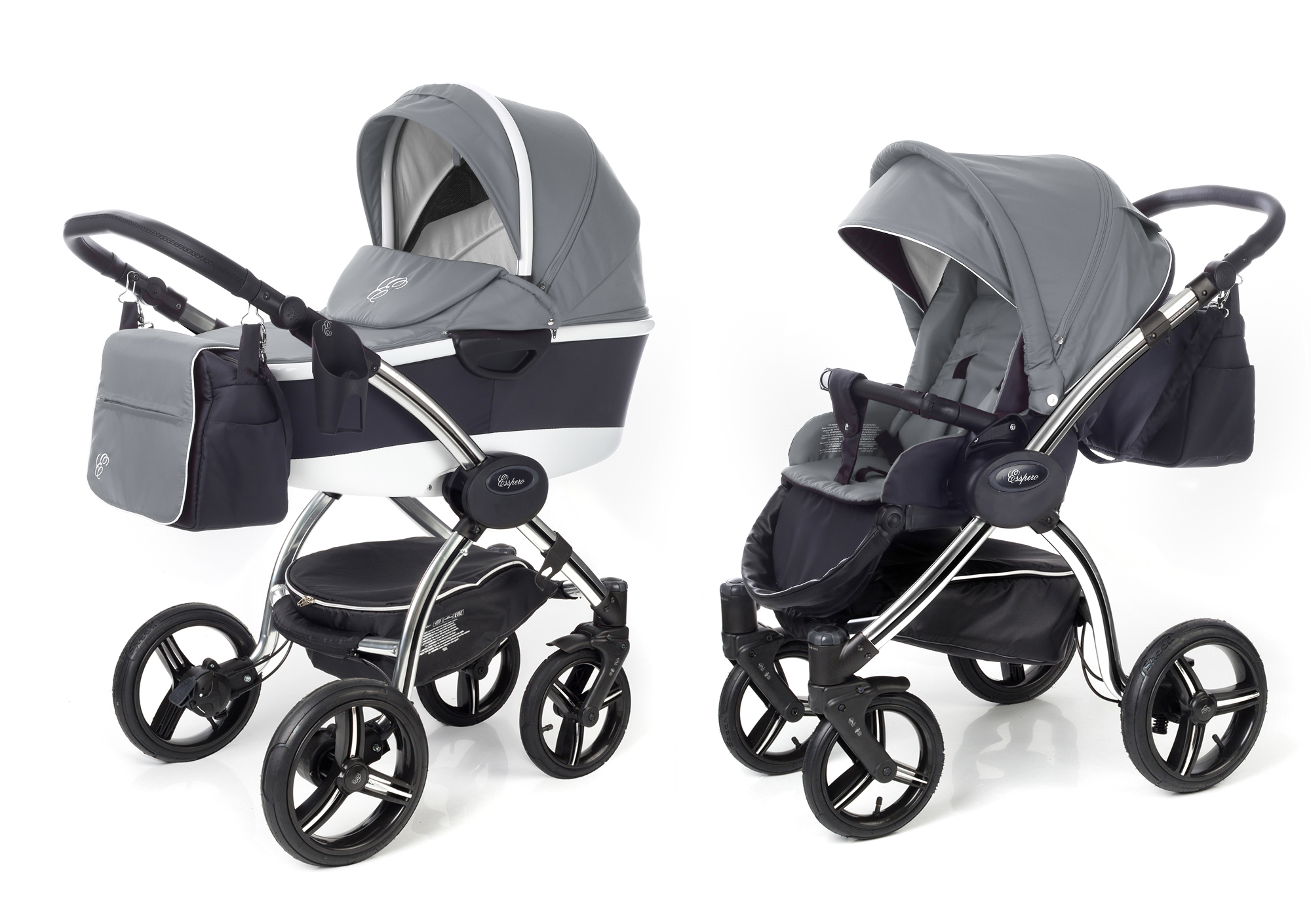 Коляска 2 в 1 Esspero I-Nova Alu (шасси Chrome) Grey