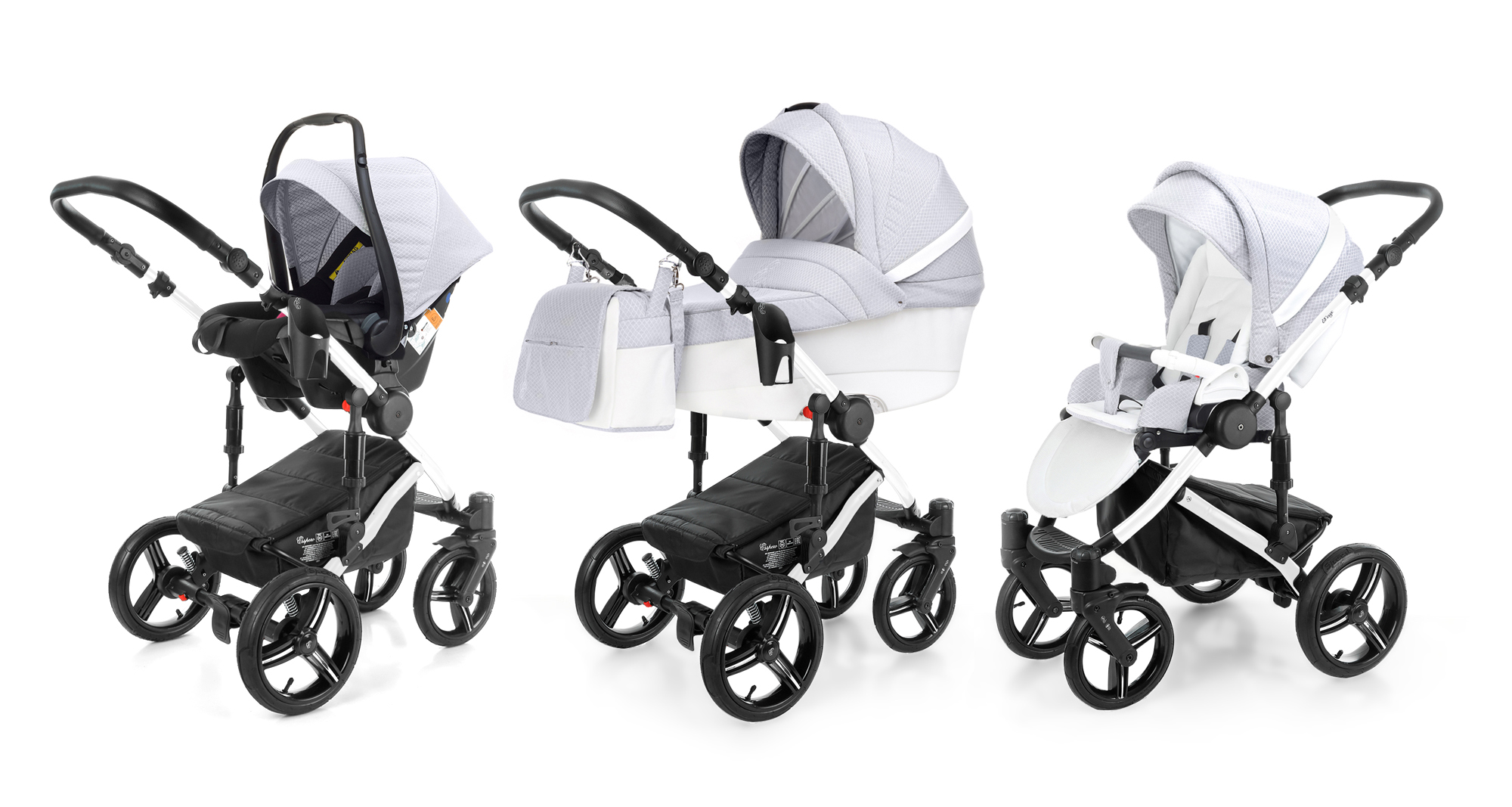 Коляска 3 в 1 Esspero Grand Magic (шасси White) Grey Diamond
