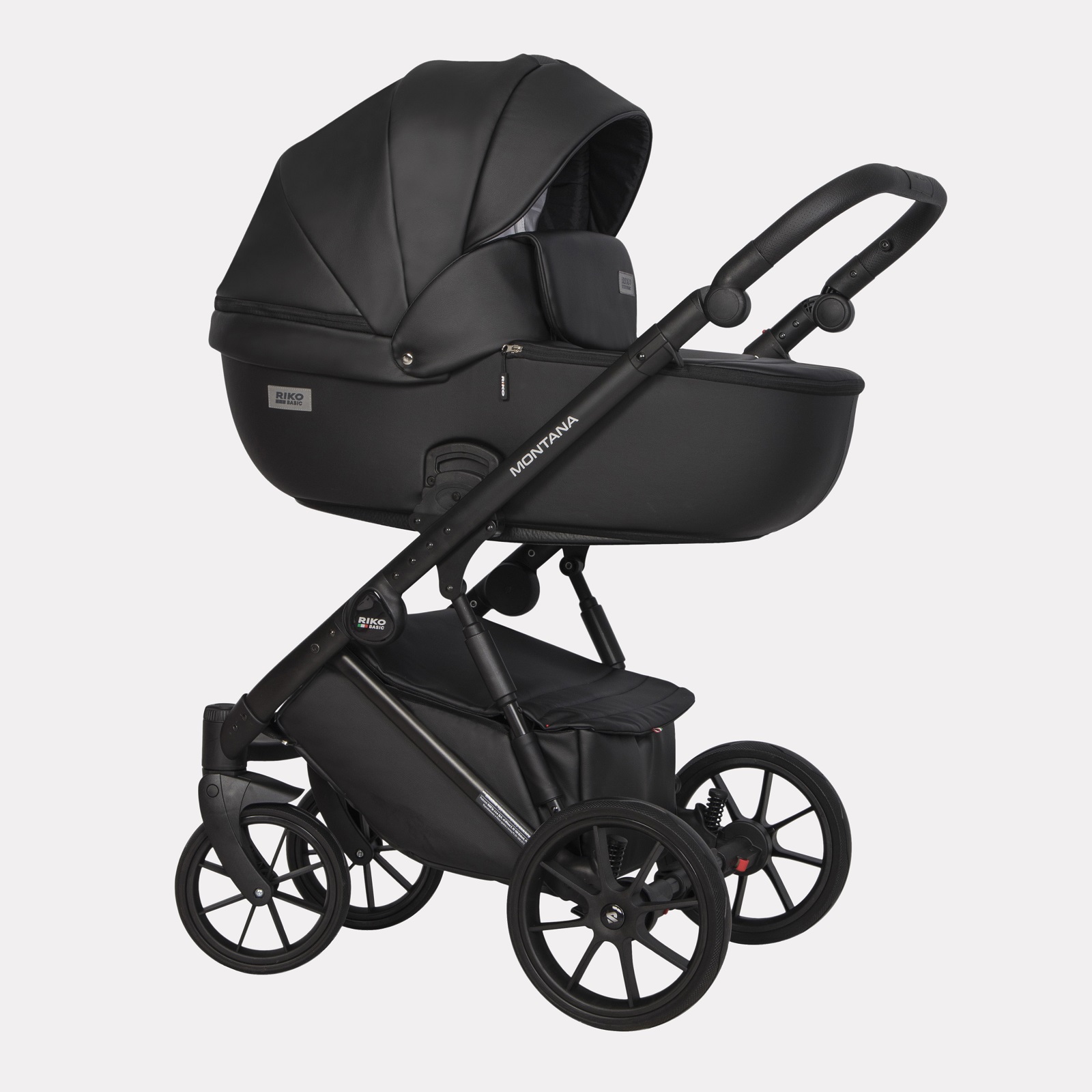 Коляска 2 в 1 RIKO BASIC MONTANA ECCO 12 Black (черный)