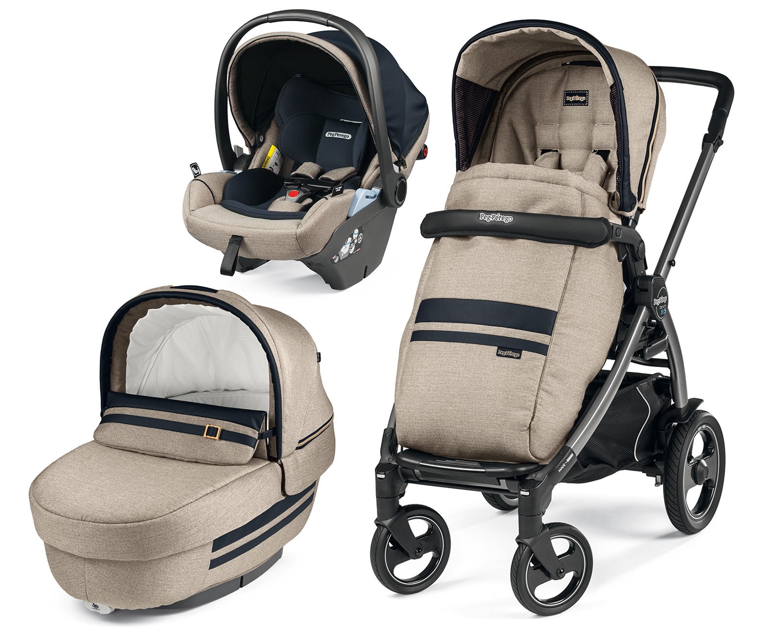 Коляска 3 в 1 Peg Perego Book 51S Elite Lounge Modular Luxe Ecru