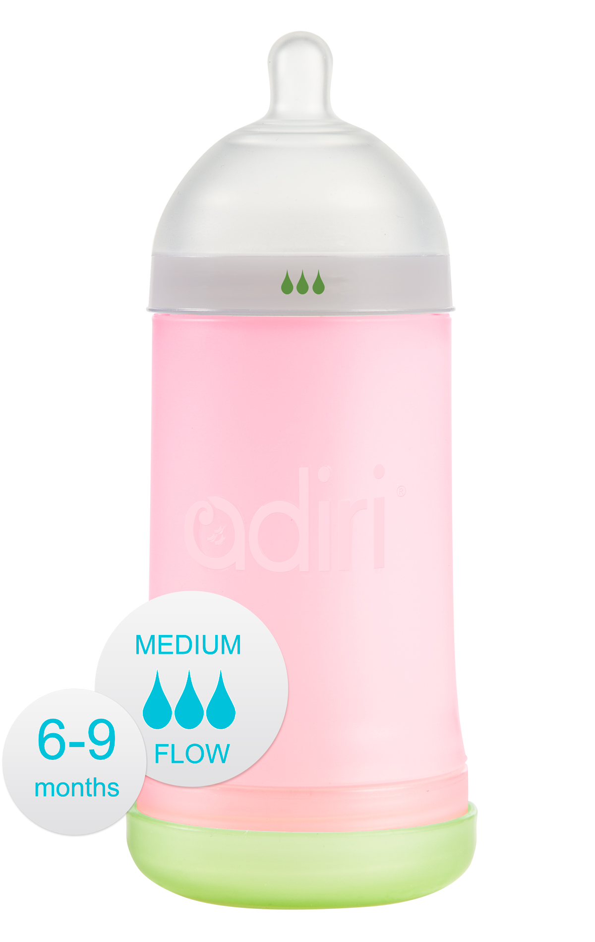 Бутылочка Adiri NxGen Medium Flow (6-9 мес., 281 ml) Pink