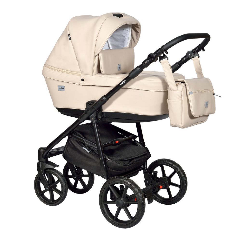 Коляска 2 в 1 Indigo BROCO Eco бежевая кожа