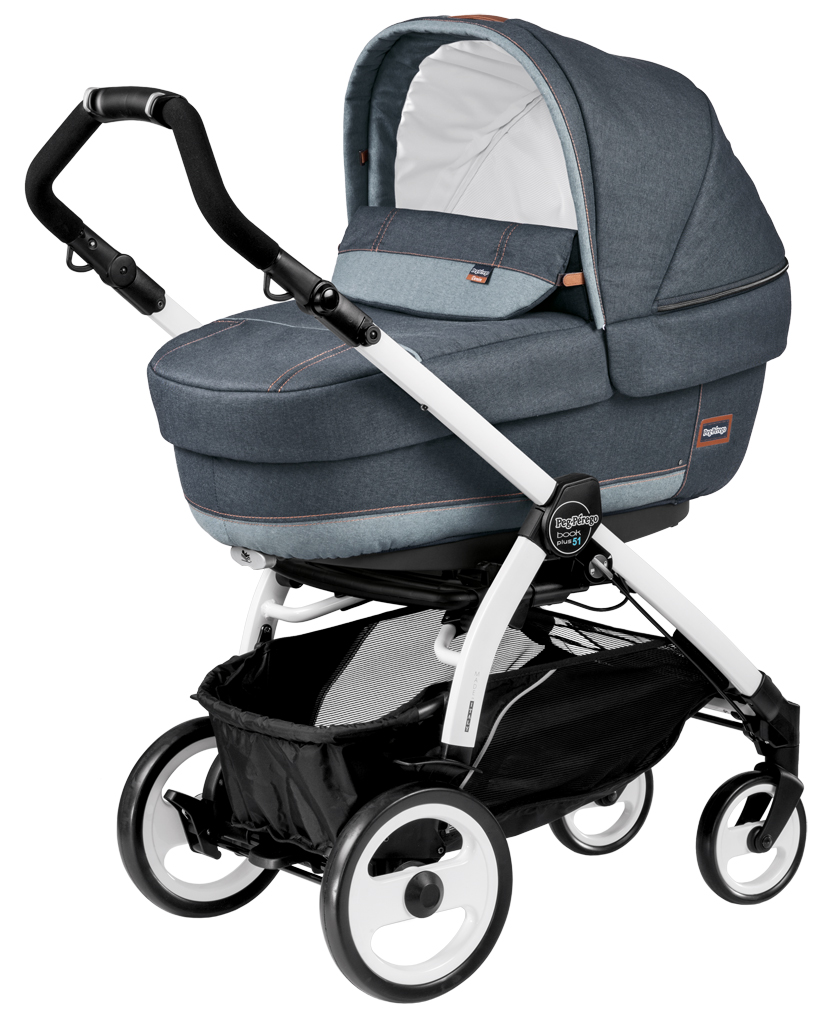 Коляска для новорожденных Peg Perego Book 51 Elite (шасси White/Black) Blue Denim