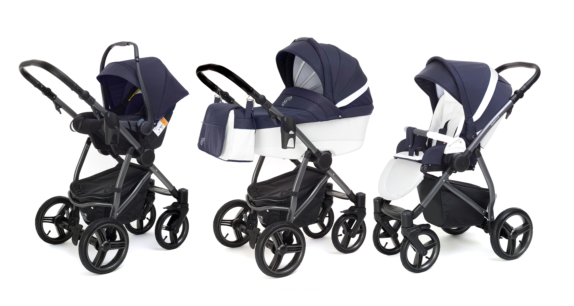 Коляска 3 в 1 Esspero Grand Newborn Lux (шасси Graphite) Sky Star