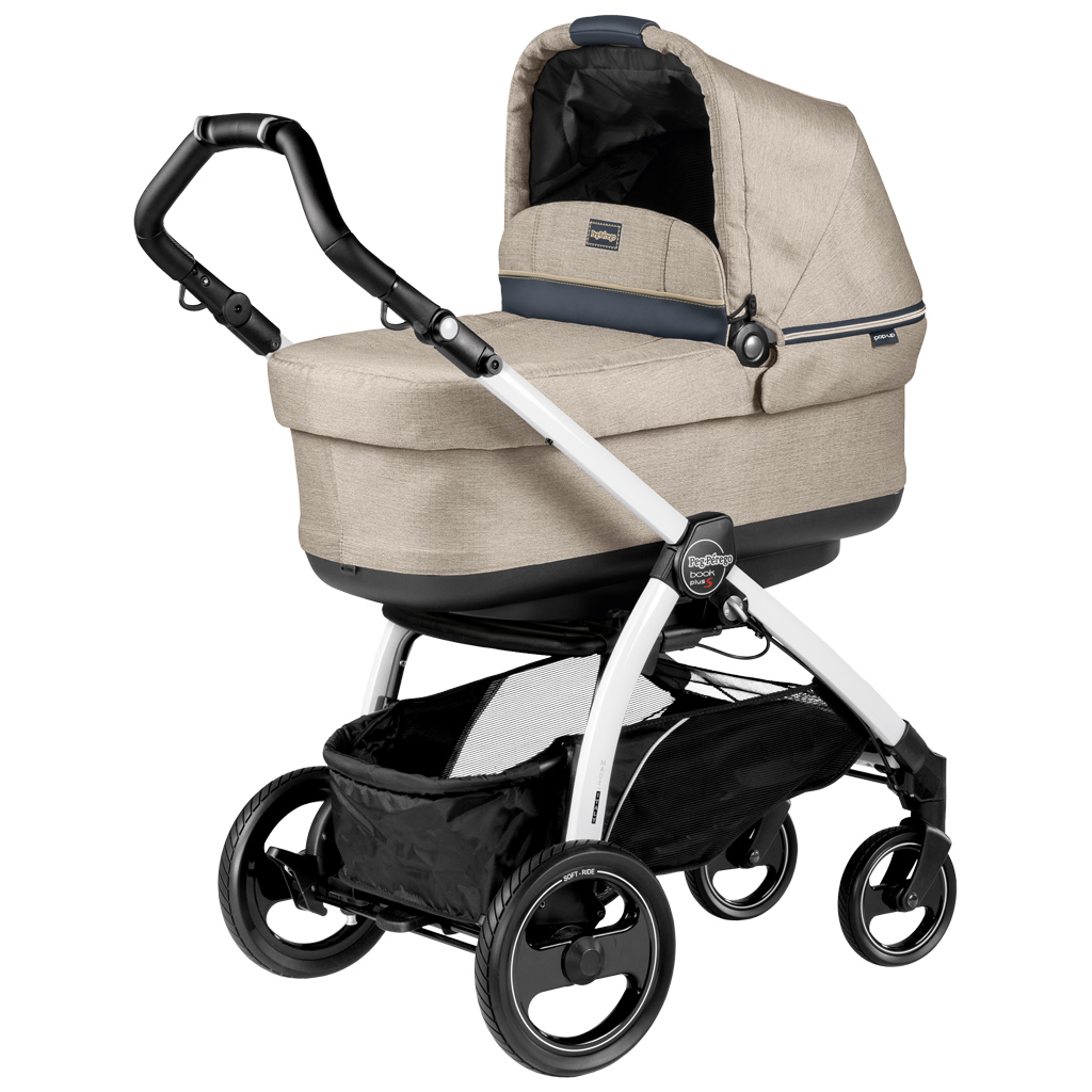 Коляска для новорожденных Peg Perego Book S Pop-Up (шасси White/Black) Luxe Beige