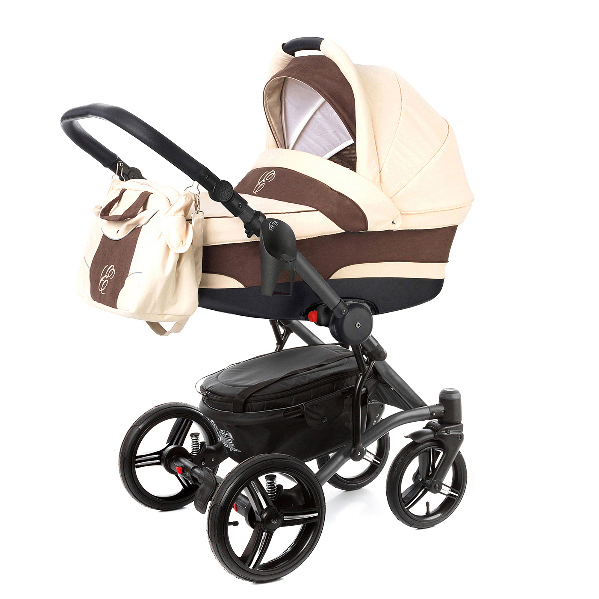 Коляска для новорожденных Esspero Tour (шасси Graphite) Beige Brown