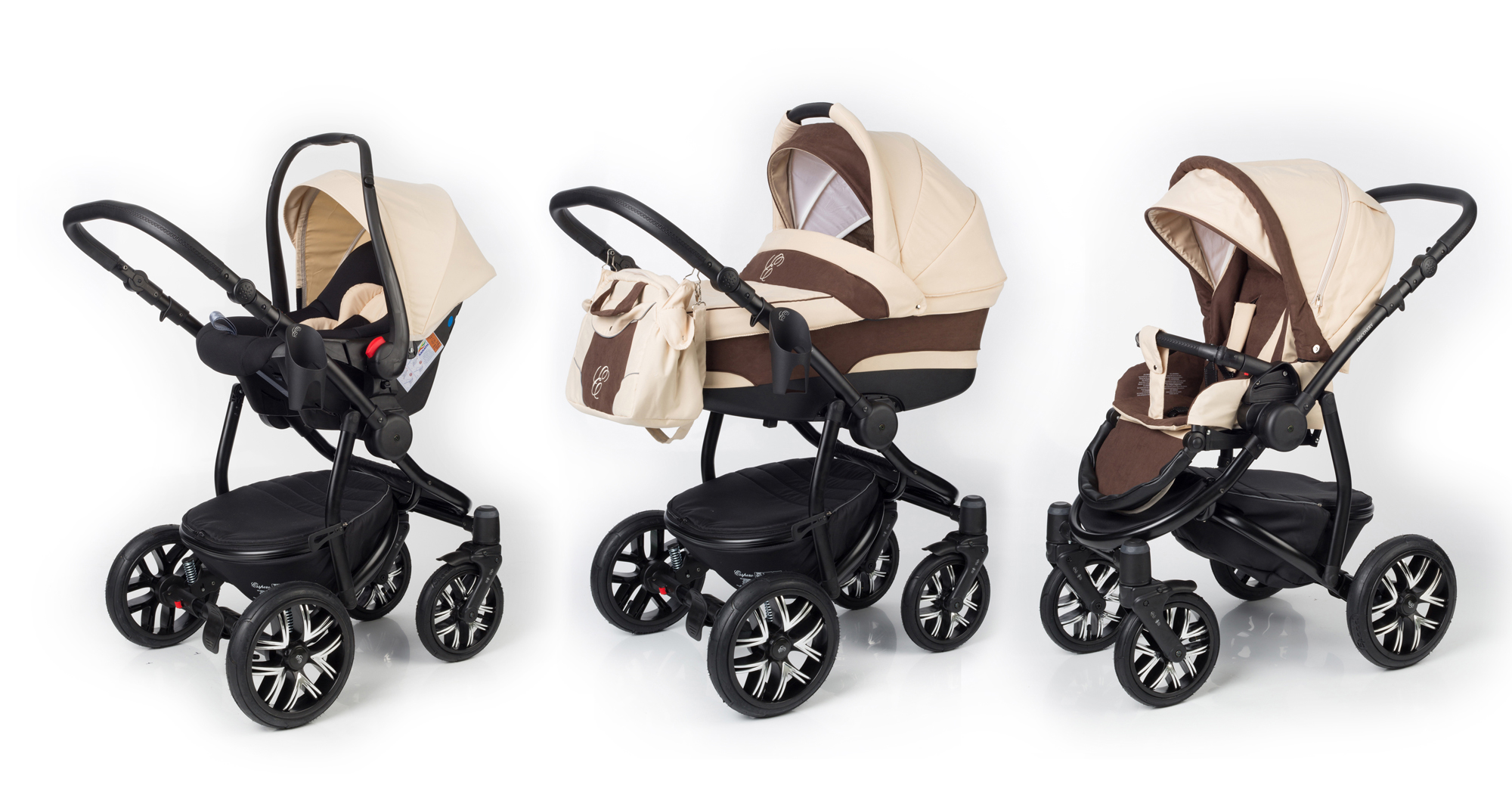 Коляска 3 в 1 Esspero Discovery (шасси Black) Beige Brown