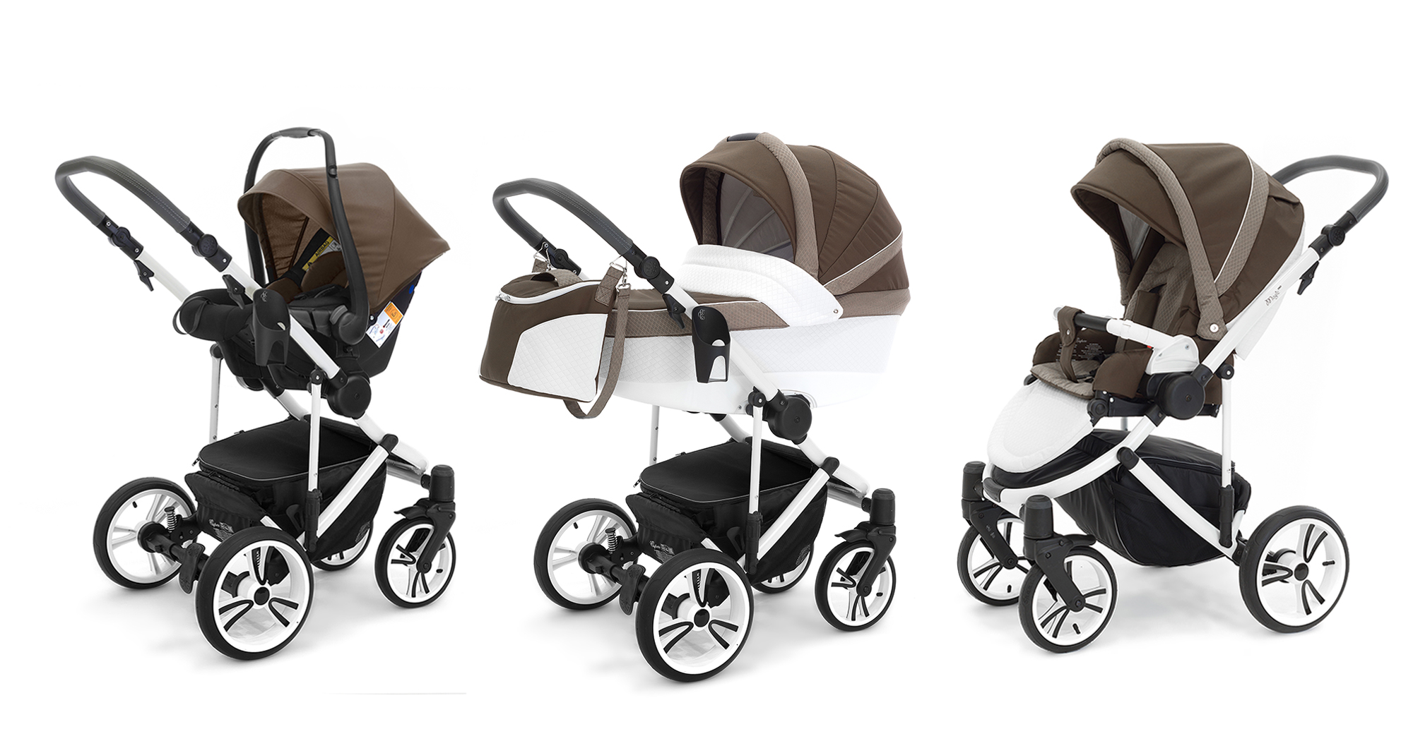 Коляска 3 в 1 Esspero Grand Magic Pro (шасси White) Royal Brown