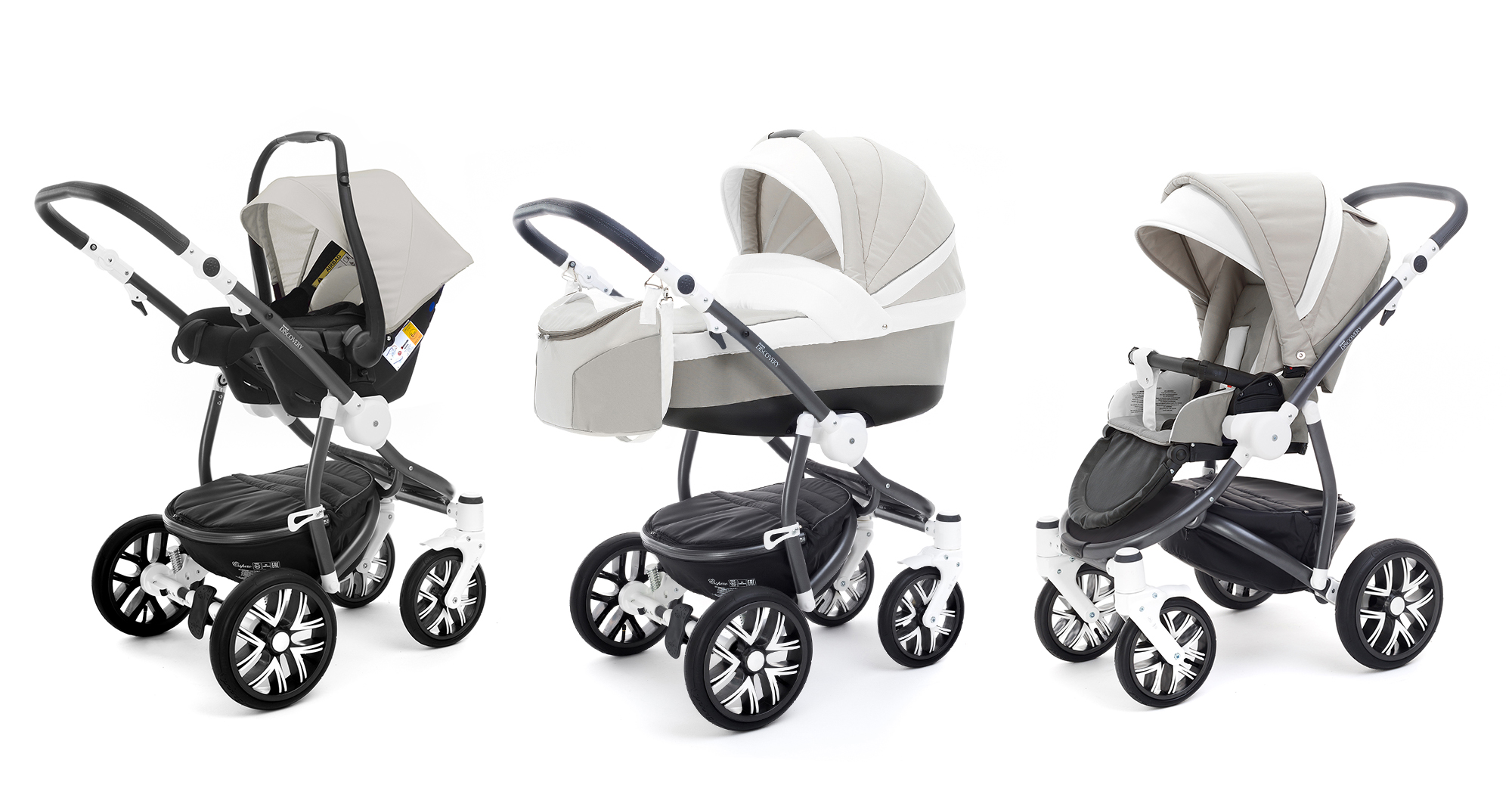 Коляска 3 в 1 Esspero Grand Discovery (шасси Graphite White) Vanila
