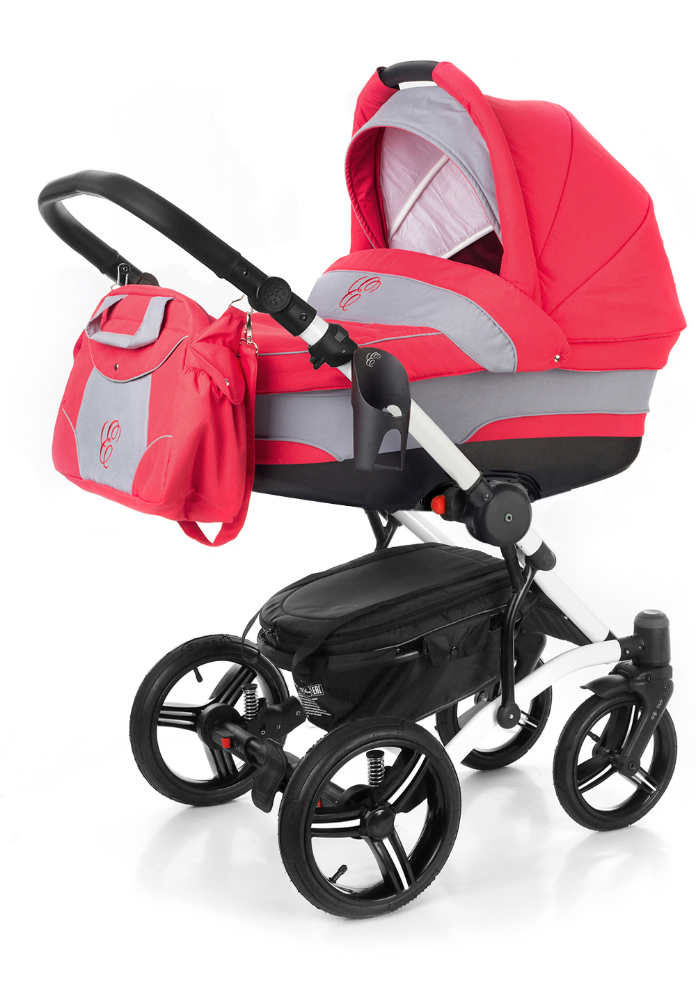 Коляска для новорожденных Esspero Tour (шасси White) Red Grey