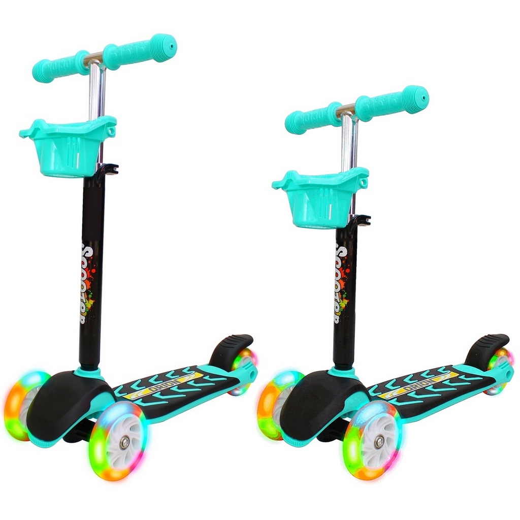 Самокат R-Toys MIDI ORION со светящимися колесами бирюзовый