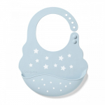 Нагрудник силиконовый BabyOno с регулируемой застежкой — Небесный