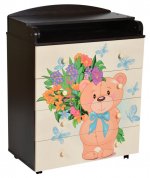 Пеленальный комод КЕДР Fantasia Teddy — Венге/Слоновая кость