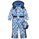 Комбинезон утепленный Chicco, Принт Треугольники, для мальчиков, цвет тёмно-синий — Темно-синий, р.98