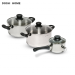 Набор посуды DOSH | HOME TAURUS, кастрюли и ковш, с крышкой, 3л, 5,5л, 0,8л, 3 пр 