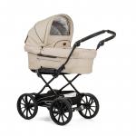 Коляска 2 в 1 Emmaljunga Mondial Leatherette (шасси City Black) — Vanilla Leatherette