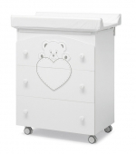 Пеленальный комод с ванночкой Erbesi Cucciolo Pretty (со стразами Swarovski) — White (белый)